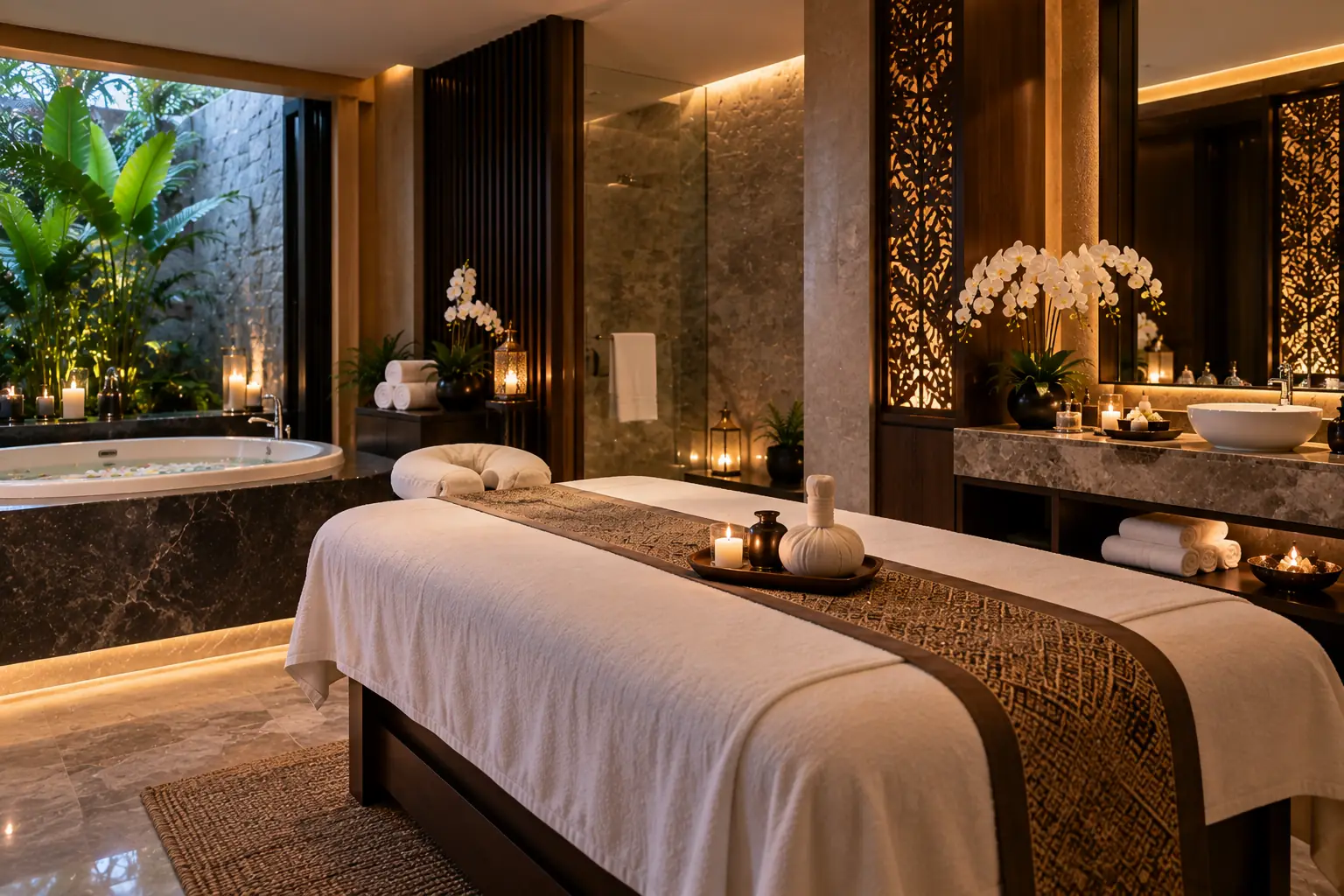 Private treatment suite at Al Bada Spa, Al Ain