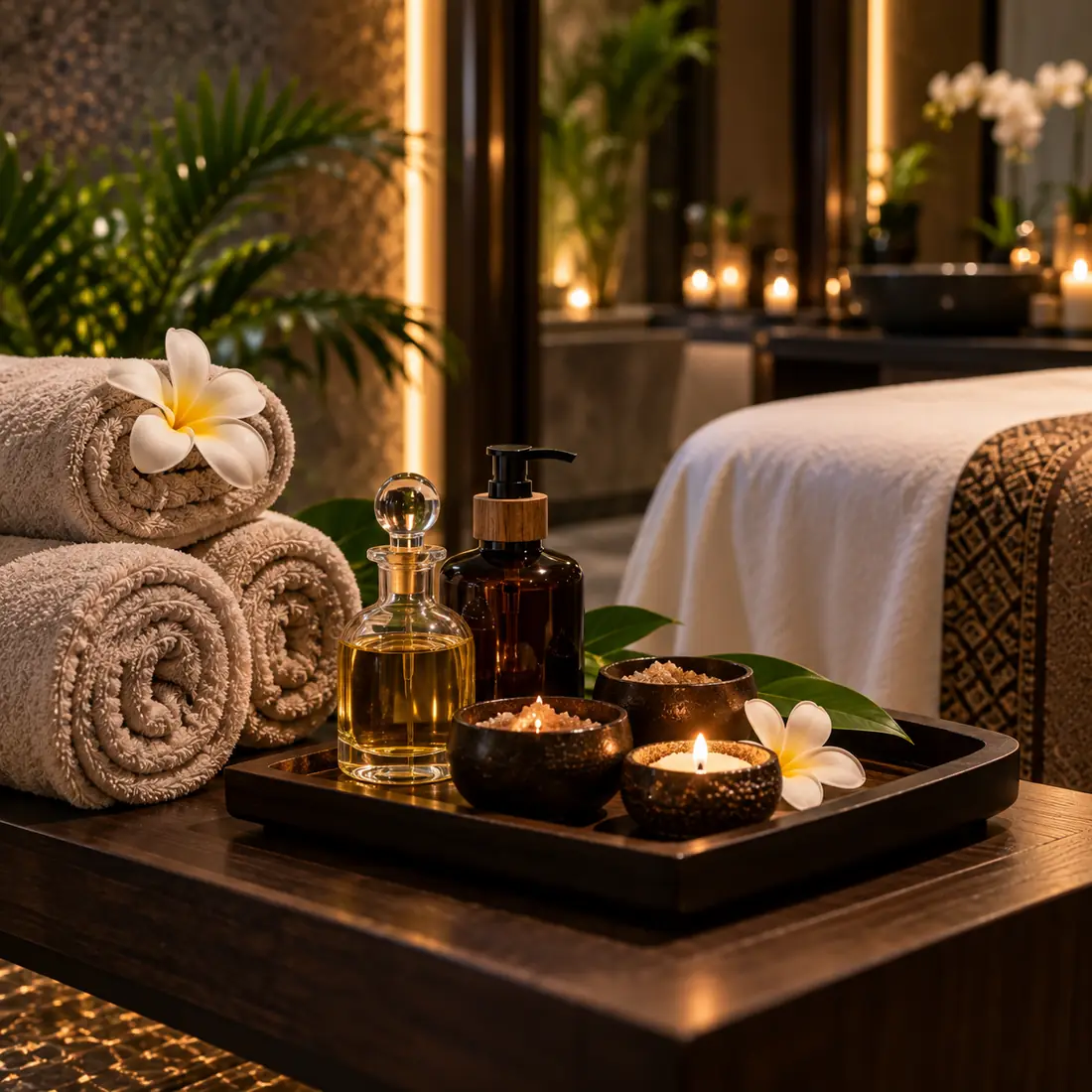 Warm oils & fresh linens
